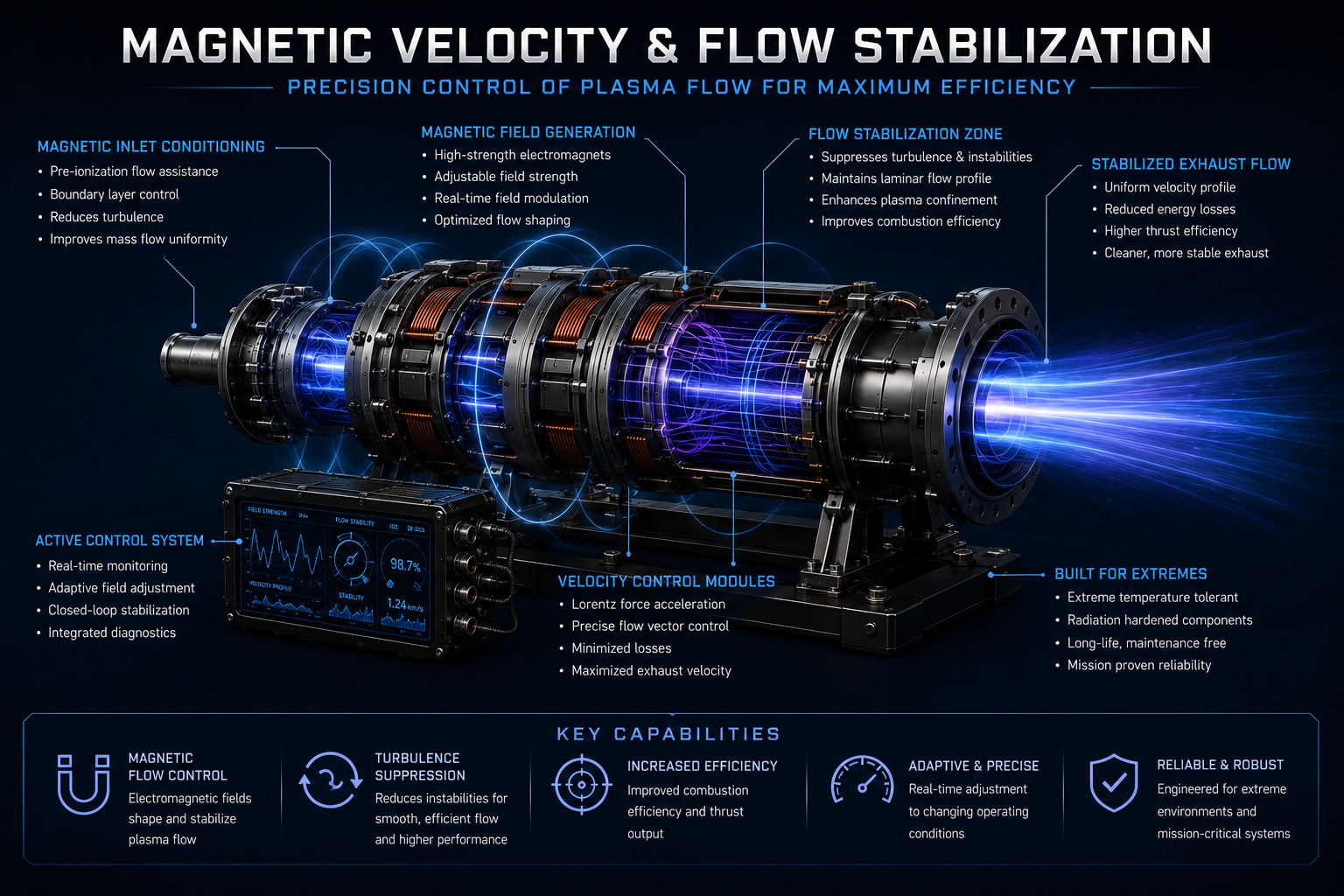 Magnetic Velocity and Propellant Flow Stabilization