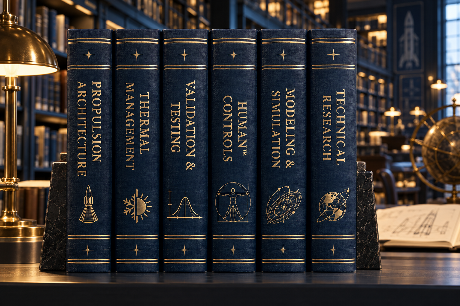Technical books in the Hilgart Aerospace library